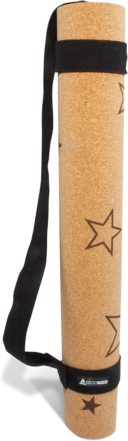 Yogamatte für Kinder aus Kork &amp; Kautschuk mit Sterne, Grösse 155x61cm, schadstofffrei, rutschfest, v