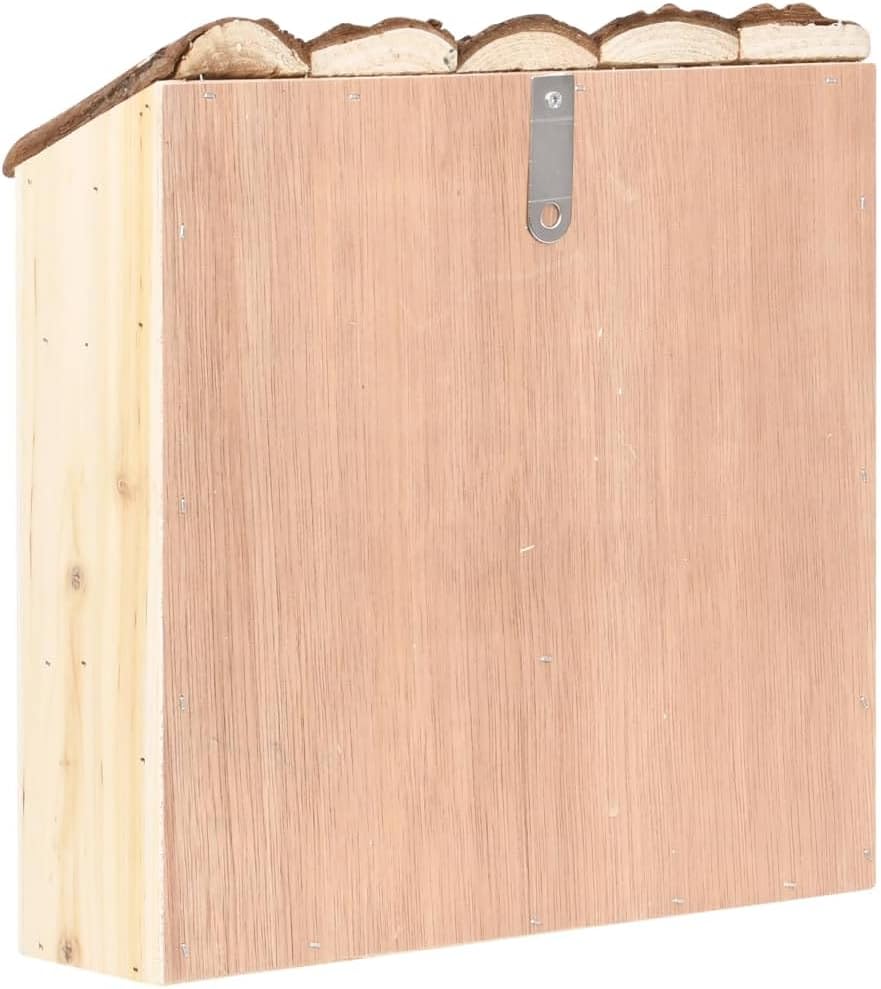 Insektenhotel aus Tannenholz 30x10x30 cm mit Schmetterlingsschlitz, Nistkasten und Unterschlupf für