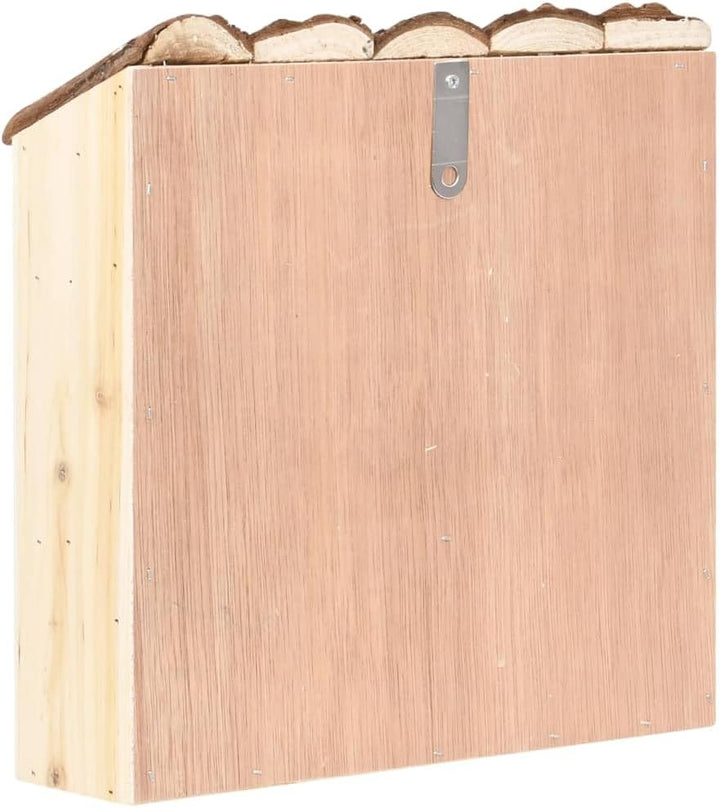 Insektenhotel aus Tannenholz 30x10x30 cm mit Nistkasten und Fächern für Wildbiene, Marienkäfer, Schm