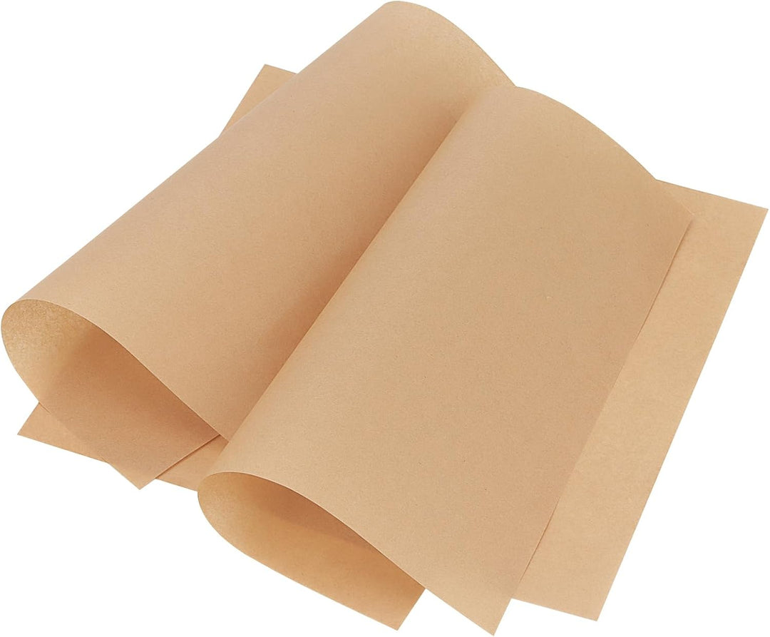 500 Stück Backpapier Quadratisch, 30 x 30 cm, Antihaft, Fettdicht, Braunes Pergamentpapier, Ideal fü