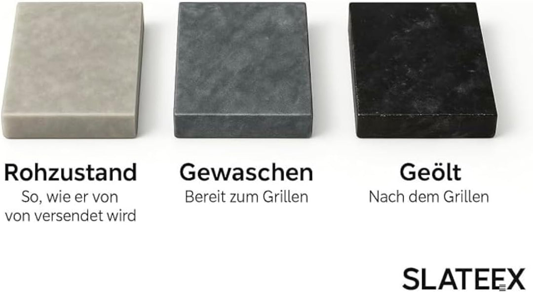 Schwarzer Naturstein-Grillstein aus Pietra Ollare Speckstein, 20×20×3 cm – Polierte Hot-Stone-Platte
