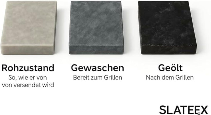 Schwarzer Naturstein-Grillstein aus Pietra Ollare Speckstein, 20×20×3 cm – Polierte Hot-Stone-Platte