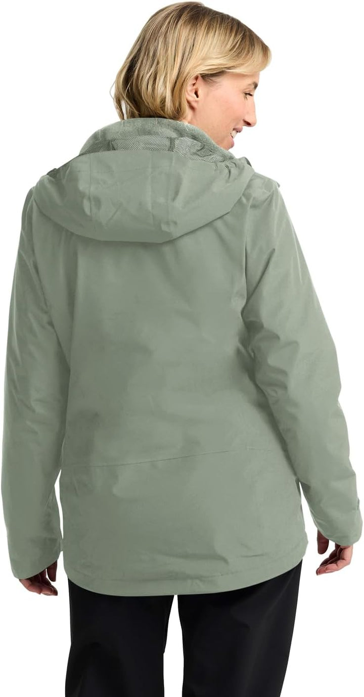 Jack Wolfskin Damen Moonrise 3in1 Jkt W Jacket, S mint leaf