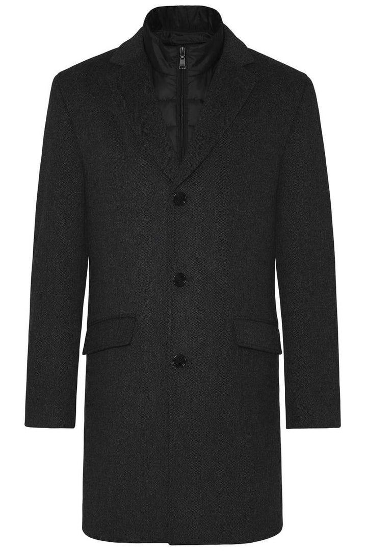 DIGEL Langarm Herrenmantel Deus mit Knopfleiste Muster schwarz 58 Grigio, 58 Grigio
