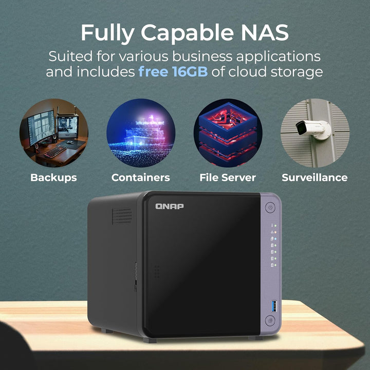 QNAP TS-432X-4G-PE | 4-Bay, ARM CPU, 4GB RAM, 10GbE SFP+, PCIe Gen3, Tower NAS, NAS