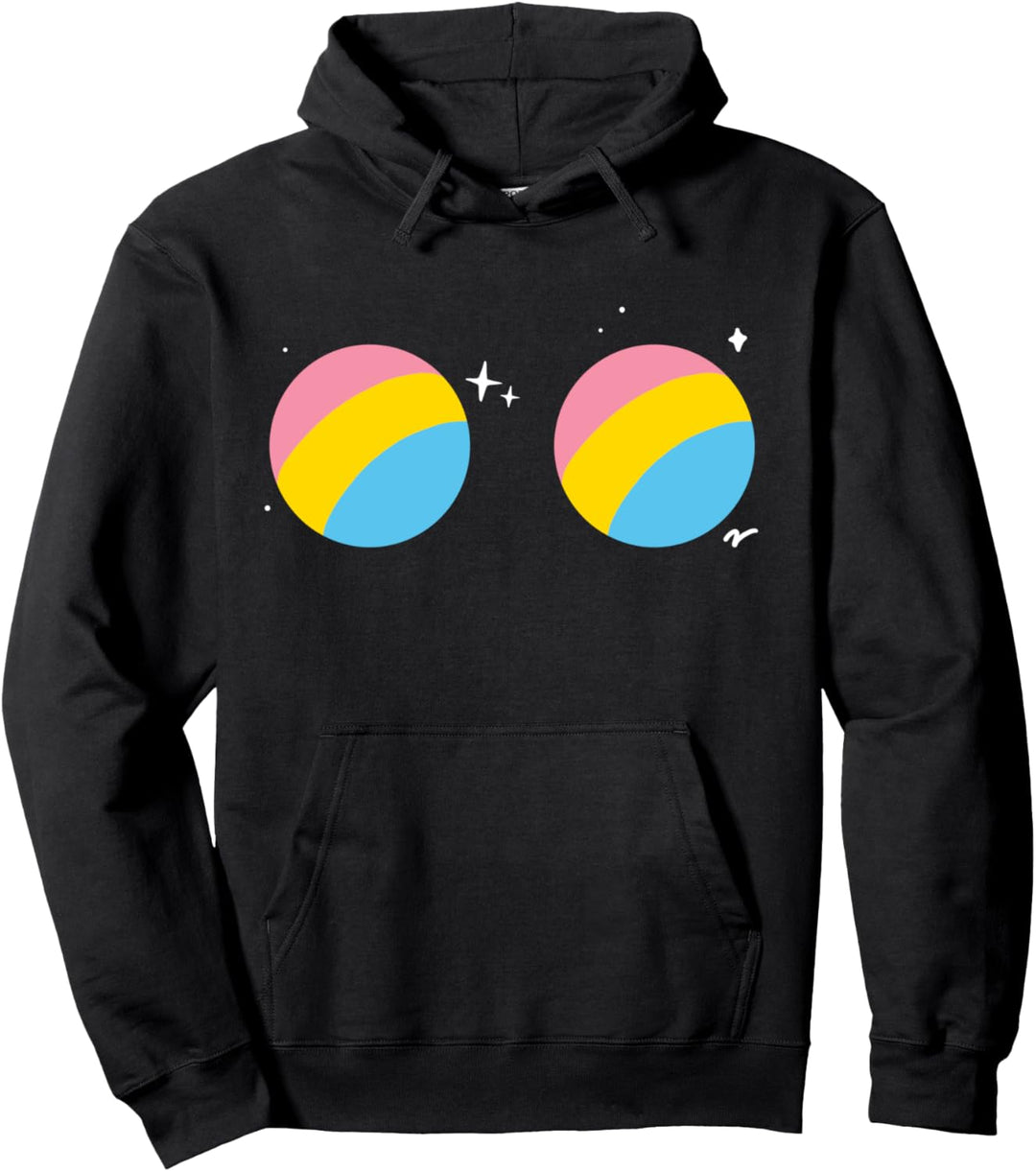 Pansexual Planet Boobs LGBTQ Pan Pride Flag Space Aesthetic Pullover Hoodie