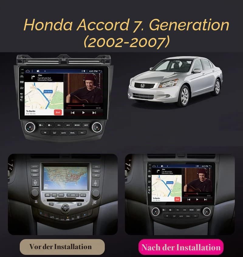 JOYX Android 12 Autoradio Passt für Honda Accord 7th (2002-2007) Mit 2.5D - Rückfahrkamera Canbus KO