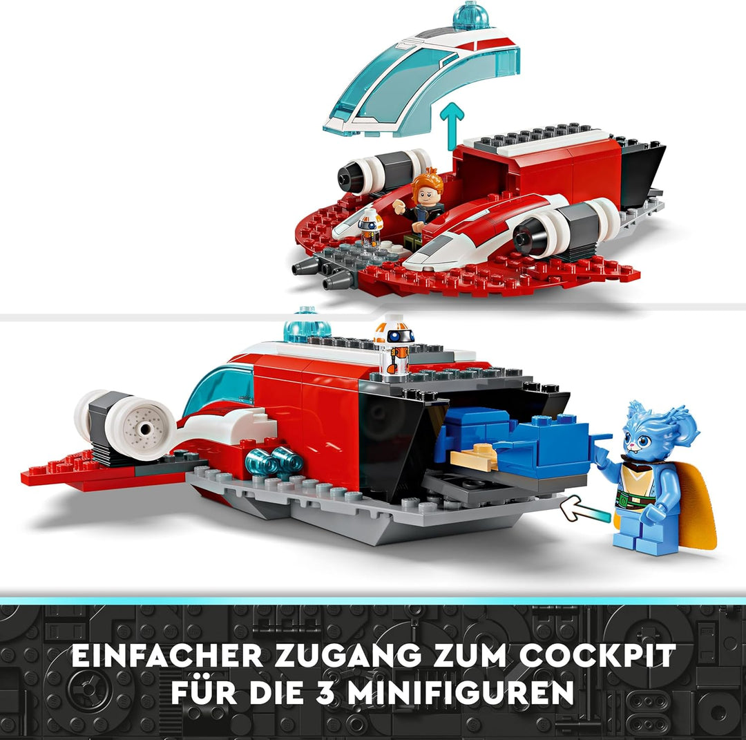 LEGO Star Wars: Young Jedi Adventures Der Crimson Firehawk, Starterset für Kinder mit baubarem Raums