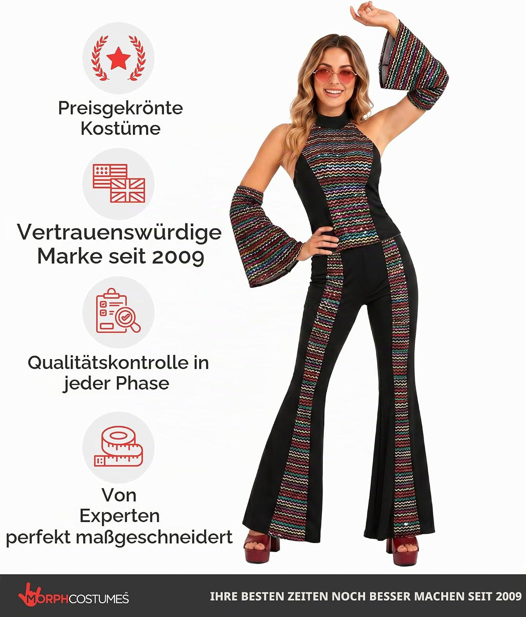 Fun Shack Disco Queen Kostüm Damen, Disco Kostüm Damen, Kostüm Disco Damen, Disco Girl - Kostüm, Fas