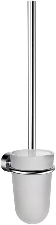 Emco Rondo 2 Toilettenbürsten-Garnitur, Glas satiniert-chrom, Toilettenbürste mit Bürstenhalter, Wan