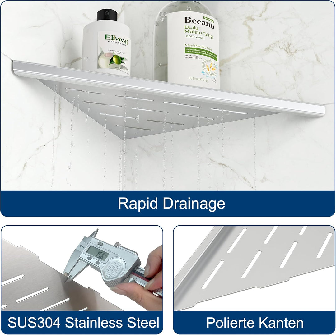 Neodrain Duschablage Eckregal Edelstahl Duschregal Ecke Fliesen Eingelassen für Badezimmer Küche 254