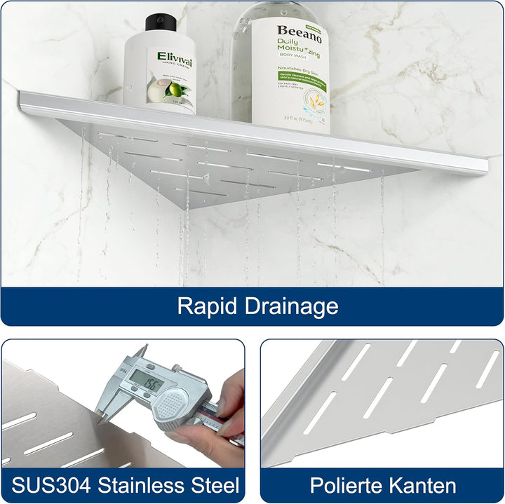 Neodrain Duschablage Eckregal Edelstahl Duschregal Ecke Fliesen Eingelassen für Badezimmer Küche 254