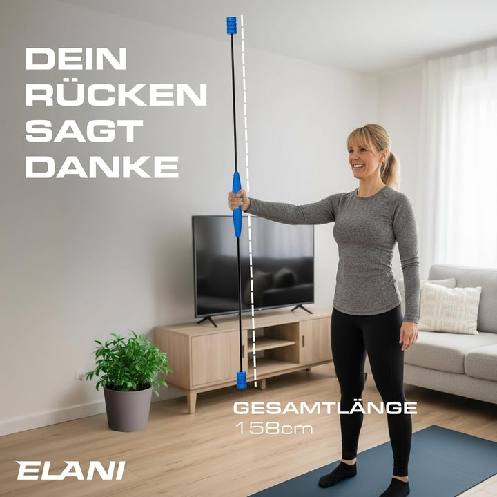 ELANI klimaneutraler Schwingstab - angenehmer Griff & Verstellbarer Widerstand - hochbelastbarer Swi