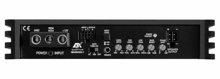 ESX QM500.1 | Mono Class D Mini Digital Verstärker 500 Watt RMS Ausgangsleistung in schwarz