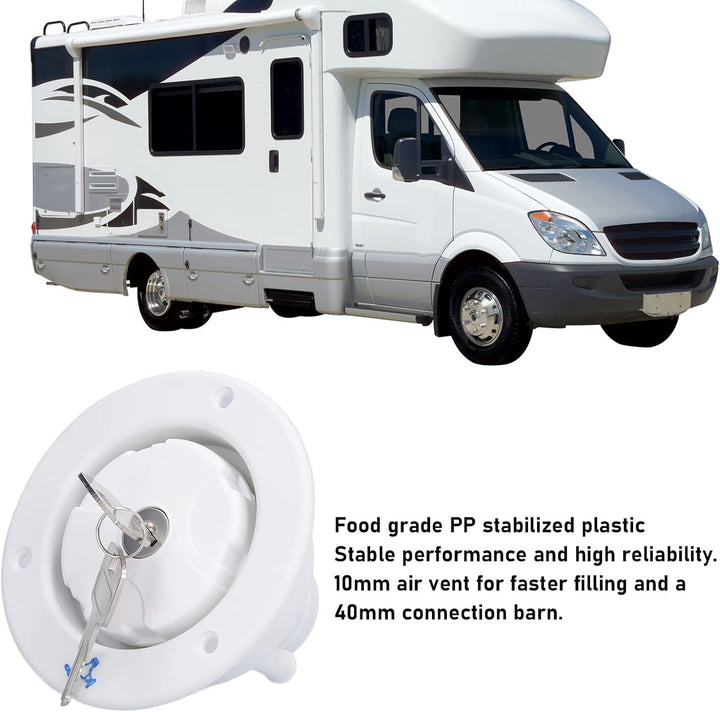 Buachois Tankdeckel 80mm Wassertankdeckel mit 2 Schlüsseln Auslaufsicherer Wasser Diesel Trinkwasser