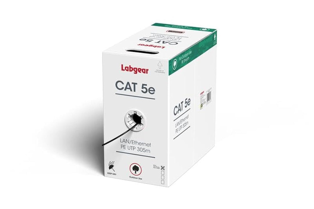 Labgear Cat 5e Ethernet-Kabel, 305 m, 100% reines Kupfer, Outdoor-Internetkabel, 23 AWG UTP 305 m, w
