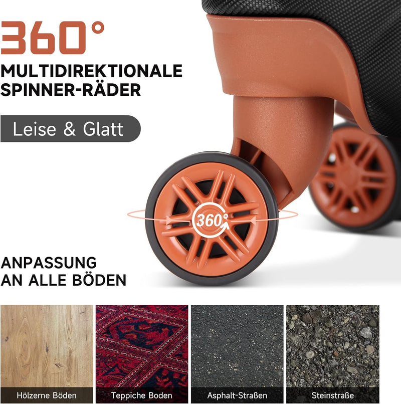 HOMELUX Kofferset 3 Teilig Hartschale Reisekoffer ABS Leicht Trolley Rollkoffer Hartschalenkoffer Se