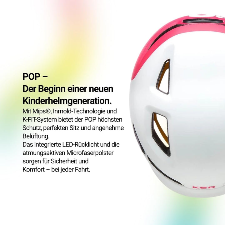 KED Unisex Jugend Pop Fahrradhelm M (52-56cm) Weiss, M (52-56cm) Weiss