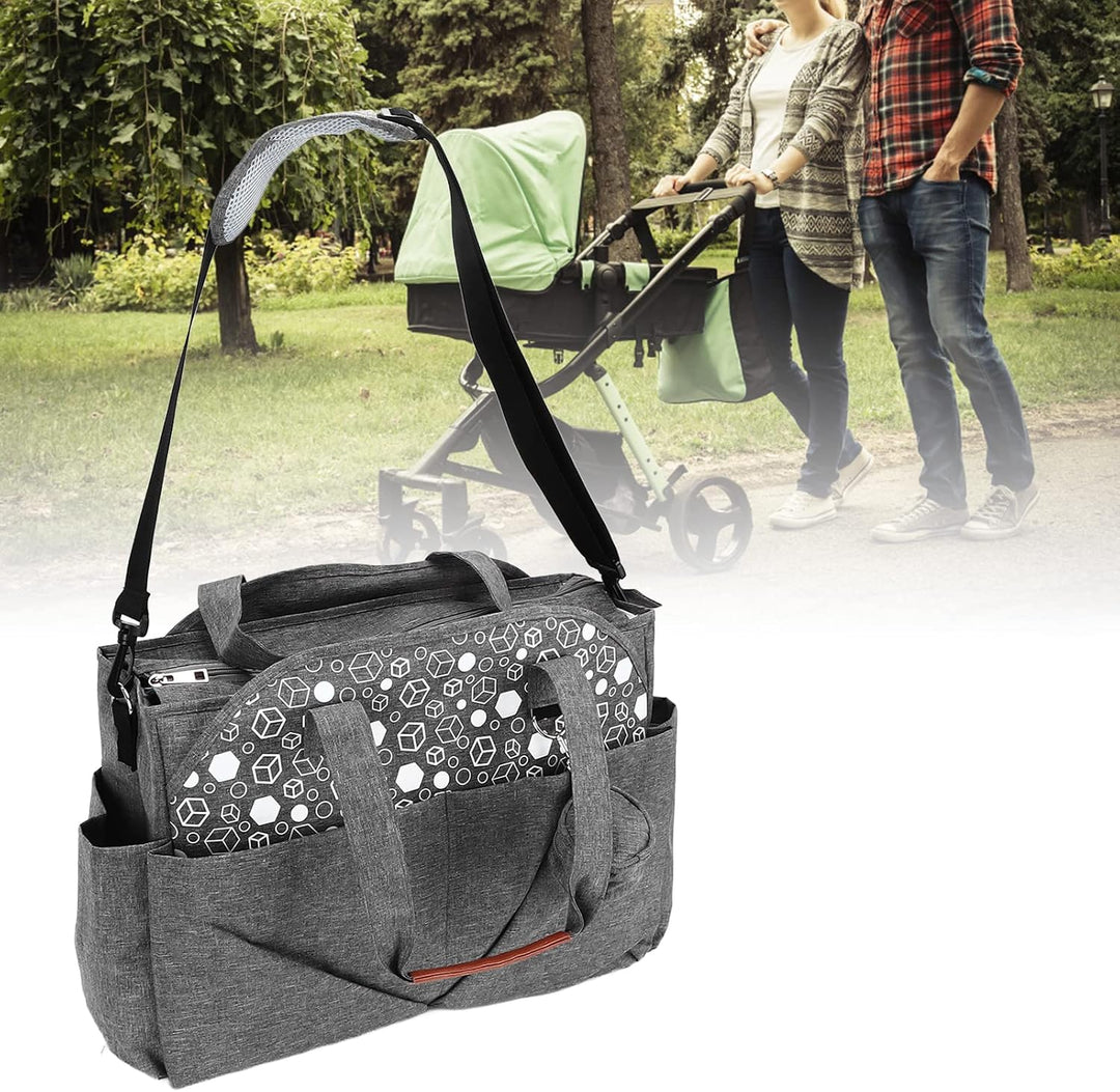 Wickeltasche Multi Pockets Grau Tragbare Windel Tote Caddy Organizer, Reissverschluss Large Size mit