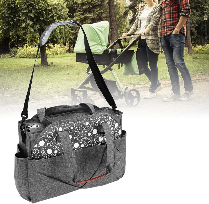 Wickeltasche Multi Pockets Grau Tragbare Windel Tote Caddy Organizer, Reissverschluss Large Size mit