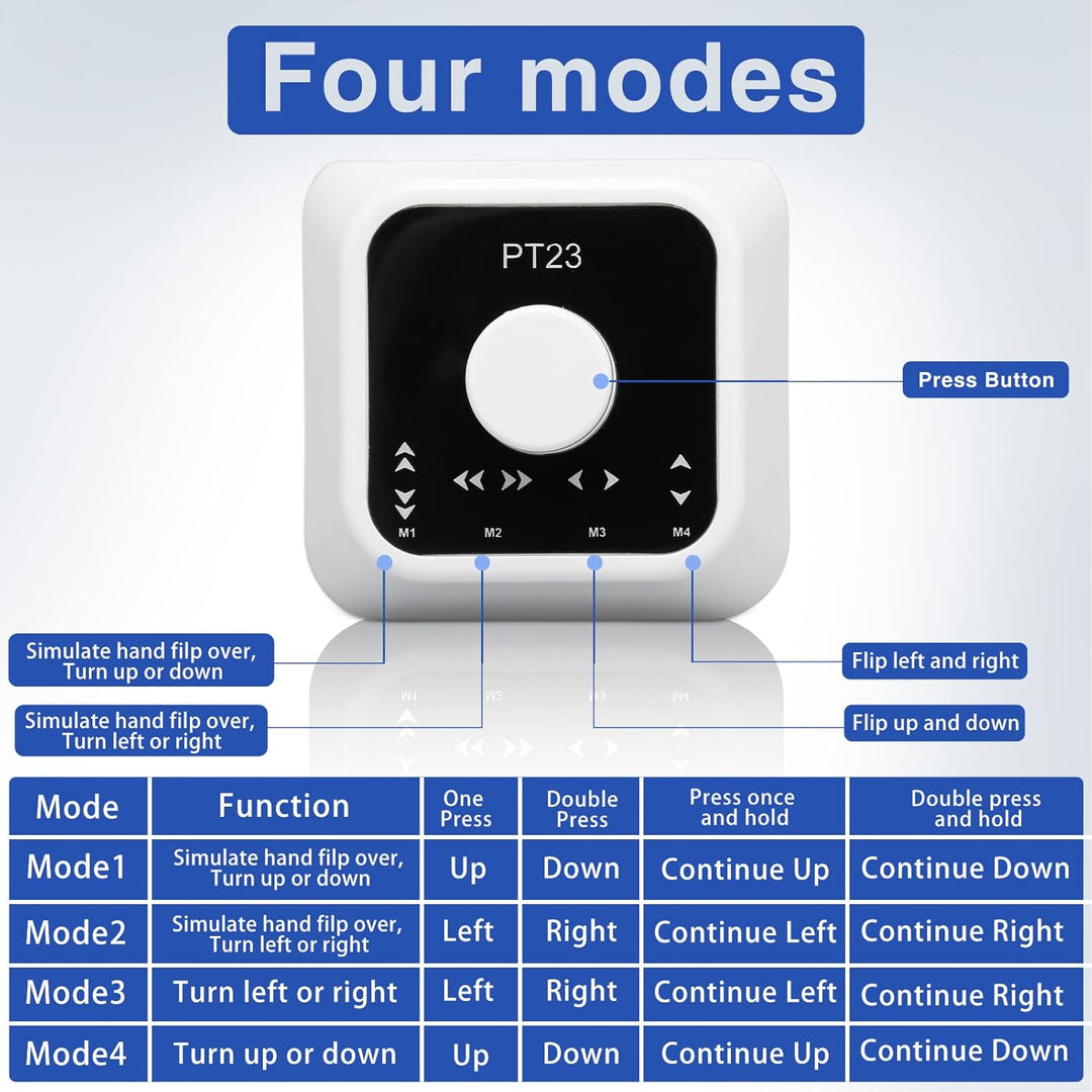 Bluetooth-Seitenwender-Pedal für Tablets, Telefon, Kabelloses Fussschalterpedal, Multimedia-Controll