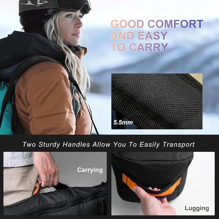 Unigear Skitasche Doppelt gepolstert, Snowboardtasche, Langlauf-Ski-Tasche für 1 – 2 Paar Ski 165/17