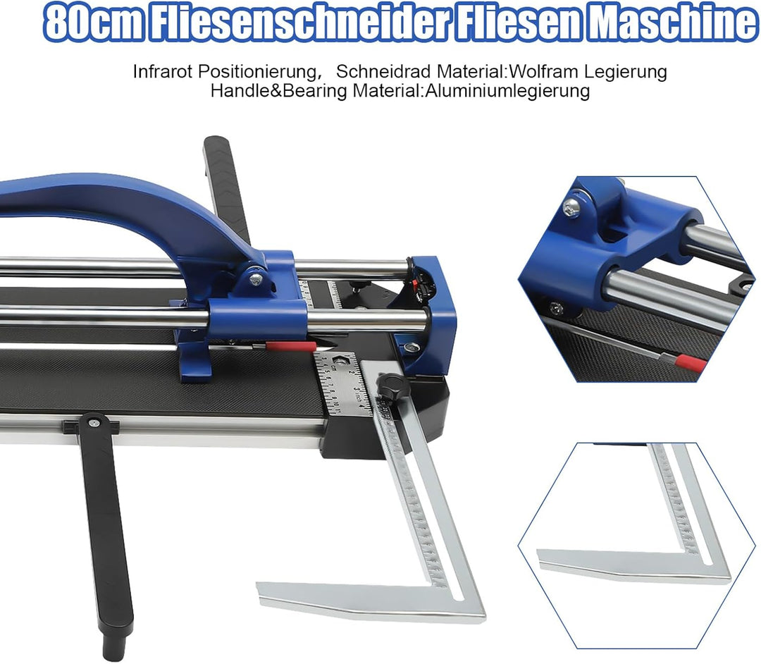 800 mm Fliesenschneider Nassfliesenschneider mit Ausgleichsklemme und Massstabstange, maximale Schni