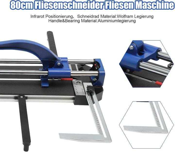 800 mm Fliesenschneider Nassfliesenschneider mit Ausgleichsklemme und Massstabstange, maximale Schni