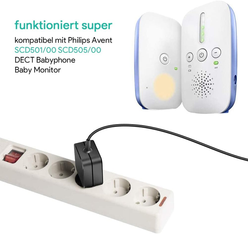 HKY 6V Netzteil Ladegerät für NUK Video Babyphone Eco Control+ Video für Elternseite, Reer Wega Baby