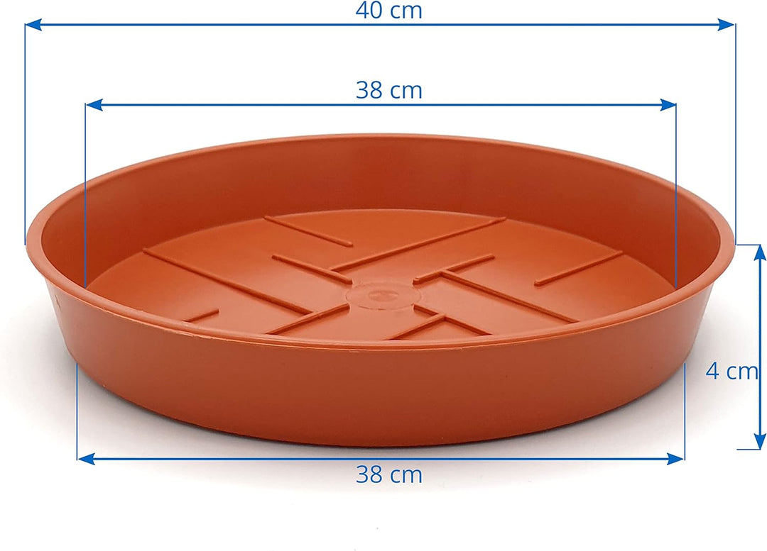 10er-Set Blumentopf-Untersetzer Rund aus Plastik 40 cm Durchmesser, Untertopf für Innen- und Aussenb