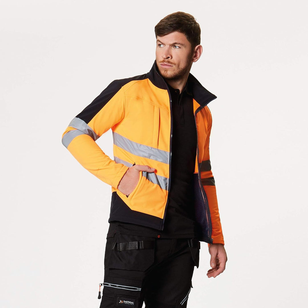 Regatta TRA625 5LV95 Professionelle Warnschutz-Softshelljacke, wasserdicht und atmungsaktiv, Orange/