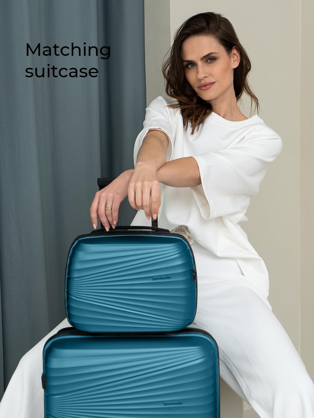 Hartschalen Handgepäck Kosmetik-Koffer | Stabiles Beauty-Case mit Aufsteckfunktion | 34 x 17 x 27 cm