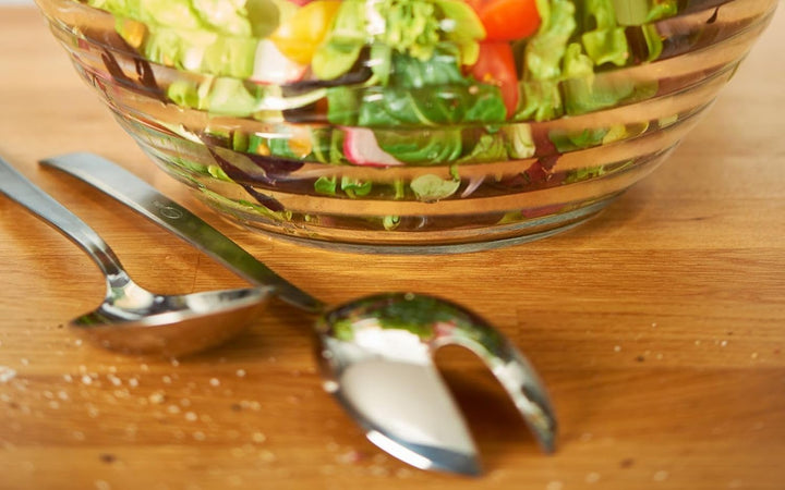 RÖSLE Salatbesteck VS 600, Hochwertige Salatschöpfer aus Edelstahl 18/10 zum Servieren von Salat, Se