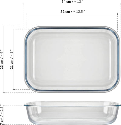 Grizzly XXL Glas Frischhaltedose, 3600 ml, luftdicht, rechteckig, Click-Verschluss, vielseitige Vorr