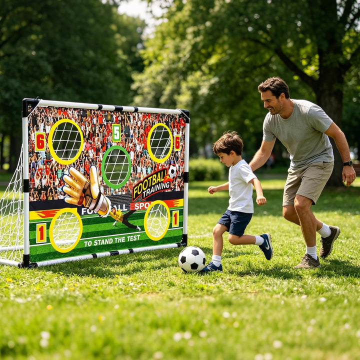 2-in-1 Fussballtor für Kinder, 120 * 78cm, Tragbares &amp; Stabiles Fussballtore mit 5 Zielbereichen fus