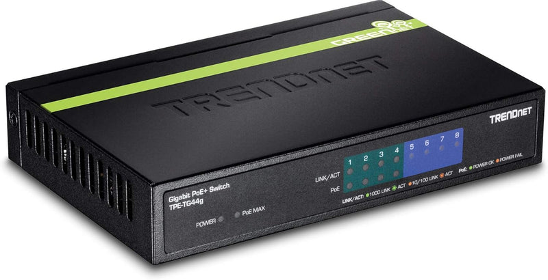 TRENDnet TPE-S50 6-Port Fast-Ethernet-PoE + -Switch, 4 x Fast-Ethernet-PoE + -Ports, 2 x Fast-Ethern