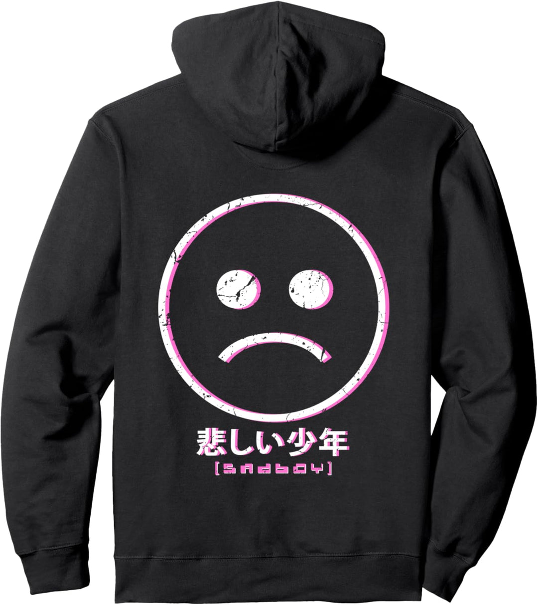 Sad Boy Aesthetic Vaporwave 80s 90s Japanese Retro Meme Art Pullover Hoodie