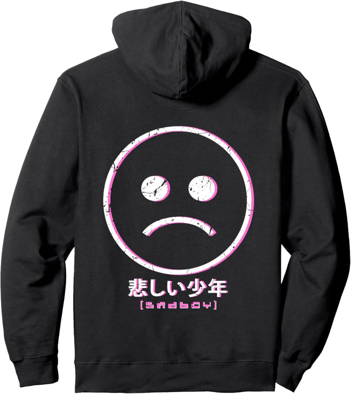 Sad Boy Aesthetic Vaporwave 80s 90s Japanese Retro Meme Art Pullover Hoodie