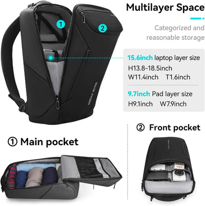 MARK RYDEN Grosse Kapazität Laptop Rucksack mit USB 17.3 Zoll/15.6 Zoll für Männer Multifunktionsruc