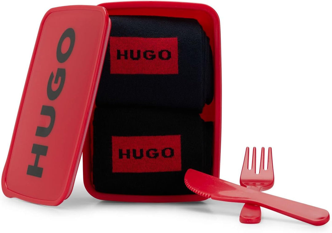 HUGO Herren 2P GIFTSET GADGET CC Zweier-Pack Socken in einer Lunchbox mit Logo Gemustert 40-46