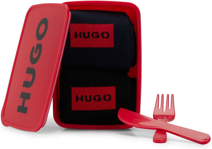 HUGO Herren 2P GIFTSET GADGET CC Zweier-Pack Socken in einer Lunchbox mit Logo Gemustert 40-46