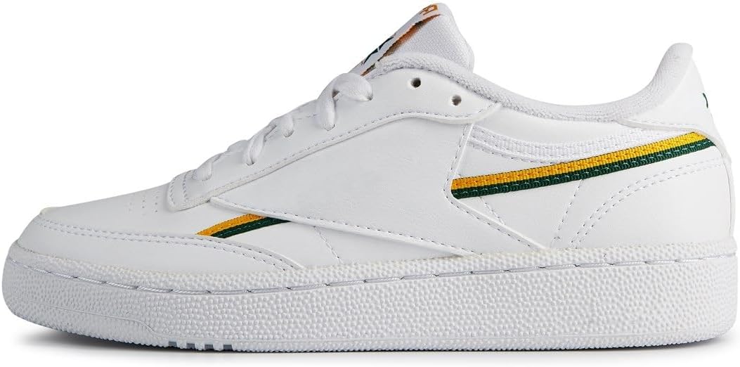 Reebok Herren Club C 85 Vegan Sneaker 40.5 EU Ftwr White Collegiate Gold Dark Green, 40.5 EU Ftwr Wh
