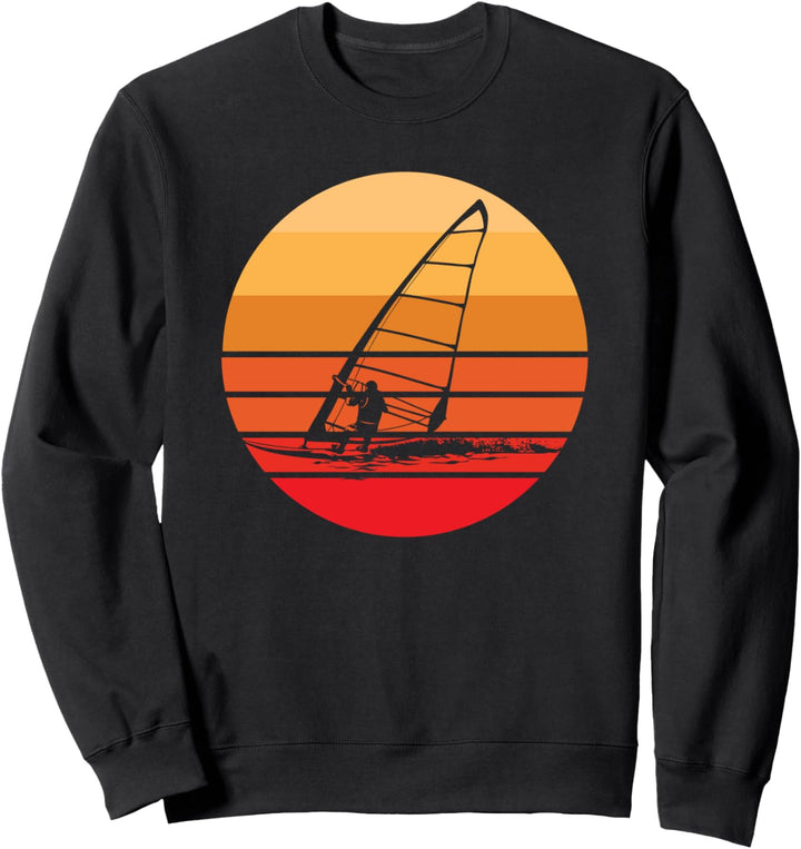Windsurfen Retro Vintage Sonnenuntergang Windsurfen Geschenk Sweatshirt