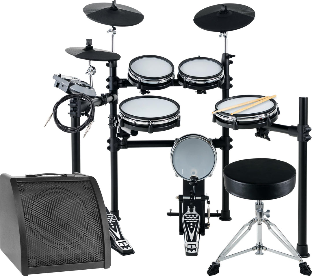 XDrum DD-530 E-Drum Set mit Mesh Heads - Elektronisches Schlagzeug mit 3 Becken Pads 4 Mesh Head Pad