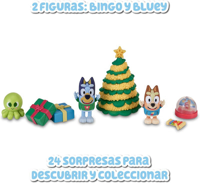 Bluey - Adventskalender mit 24 Teilen, inkl. Figuren aus der Serie und Zubehör, für Jungen und Mädch