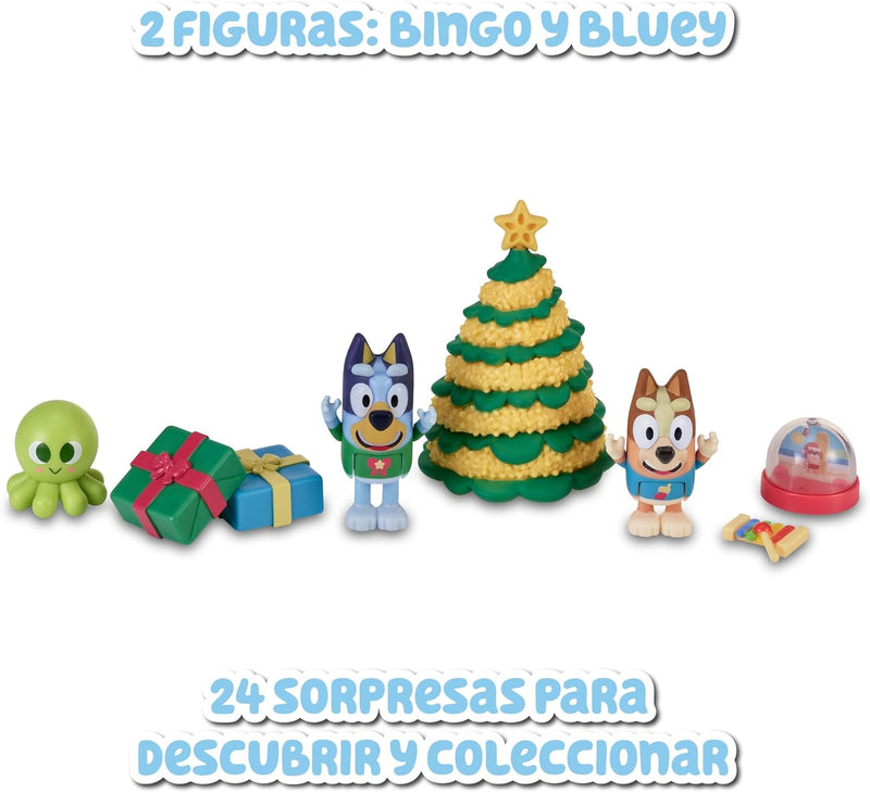 Bluey - Adventskalender mit 24 Teilen, inkl. Figuren aus der Serie und Zubehör, für Jungen und Mädch
