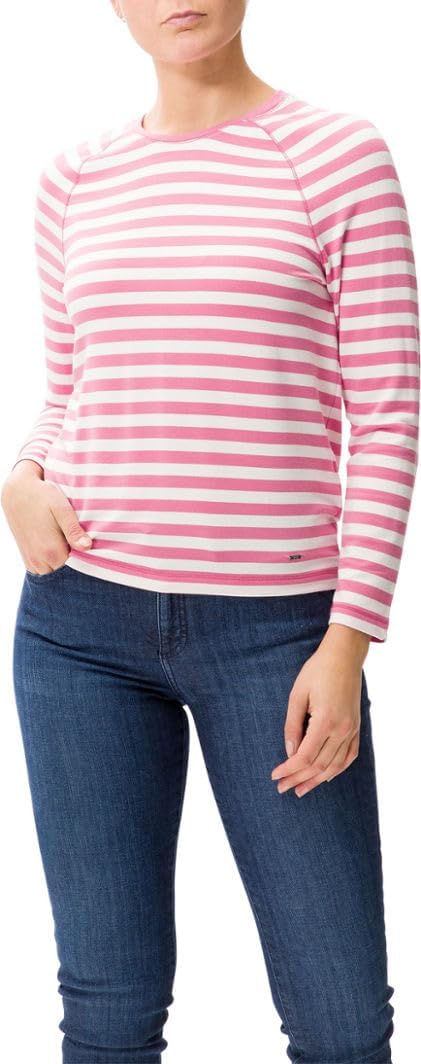 BRAX Damen Style Carina Gestreiftes Langarmshirt in Thermo Qualität Sweatshirt
