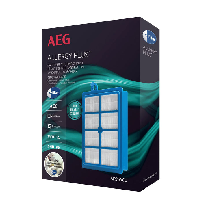 AEG AFS1W Allergy Plus Filter (Ideal für Allergiker, Filterwirkung mehr als 99%, saubere Luft, wasch