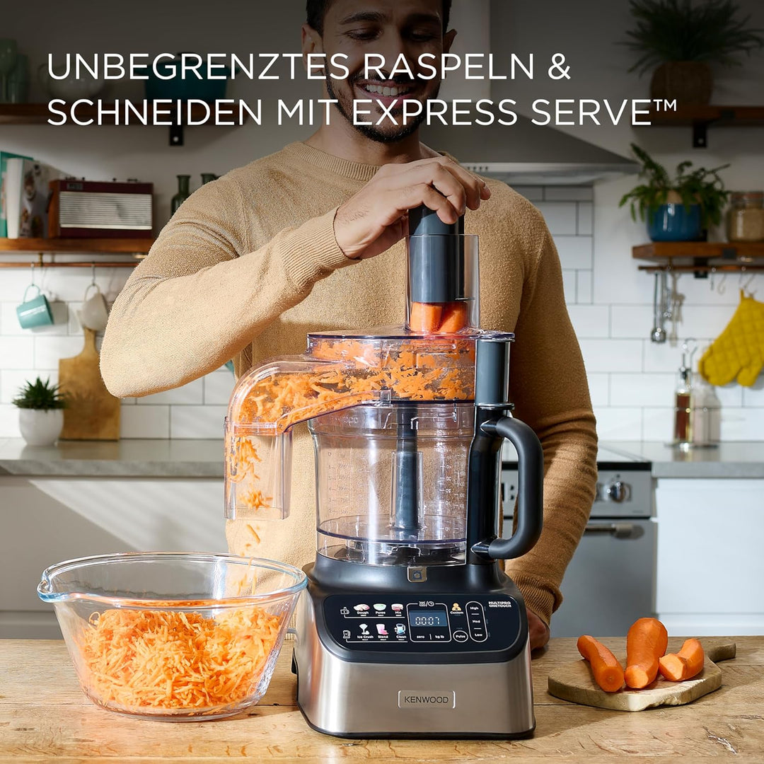 Kenwood MultiPro OneTouch FDM73.480SS Kompakt-Küchenmaschine & Standmixer, 6 Zubehörteile, 6 Automat