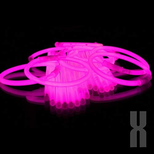 KNIXS 1000x Arm-Knicklichter - Pink leuchtend inkl. 1000x 3D-Verbinder und je 20x Ballverbinder und